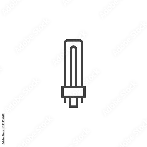 Light bulb line icon. linear style sign for mobile concept and web design. energy saving fluorescent lamp outline vector icon. Symbol, logo illustration. Vector graphics