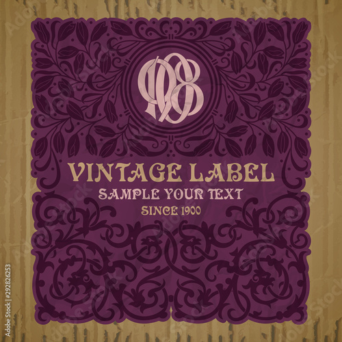 vector vintage items: cover Art Nouveau