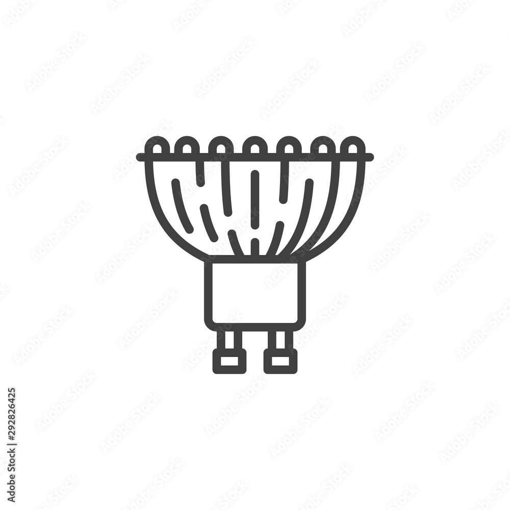 Light bulb line icon. linear style sign for mobile concept and web design. Electric Lamp outline vector icon. Symbol, logo illustration. Vector graphics Light bulb line icon. linear style sign for mobile concept and web design. Electric Lamp outline vector icon. Symbol, logo illustration. Vector graphics