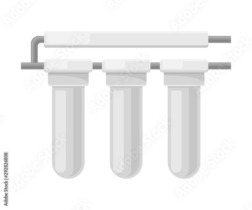 Modern Reverse Osmosis System Of Water Filtering Vector Illustration