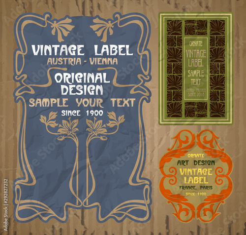 vector vintage items: cover Art Nouveau