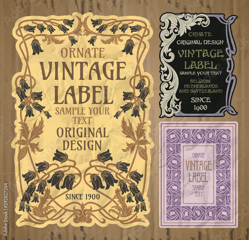 vector vintage items: cover Art Nouveau photo