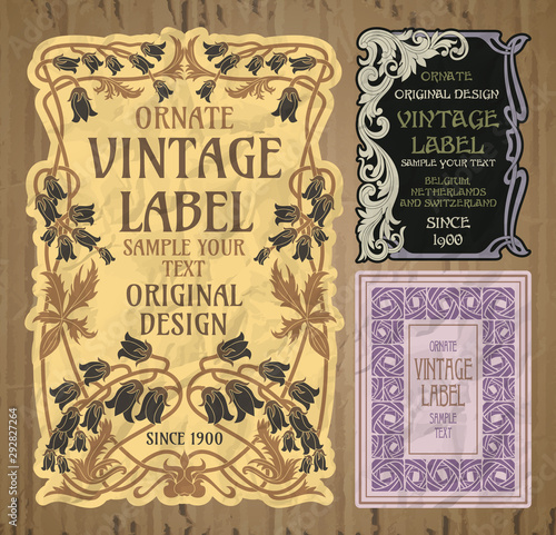 vector vintage items: cover Art Nouveau