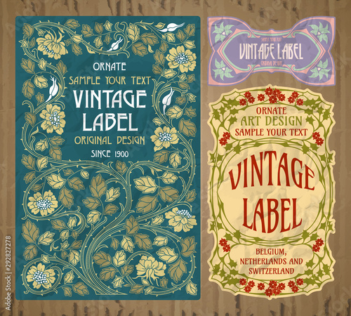 vector vintage items: cover Art Nouveau