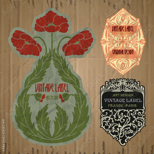 vector vintage items: cover Art Nouveau