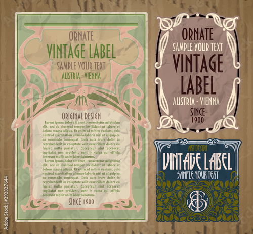 vector vintage items: cover Art Nouveau
