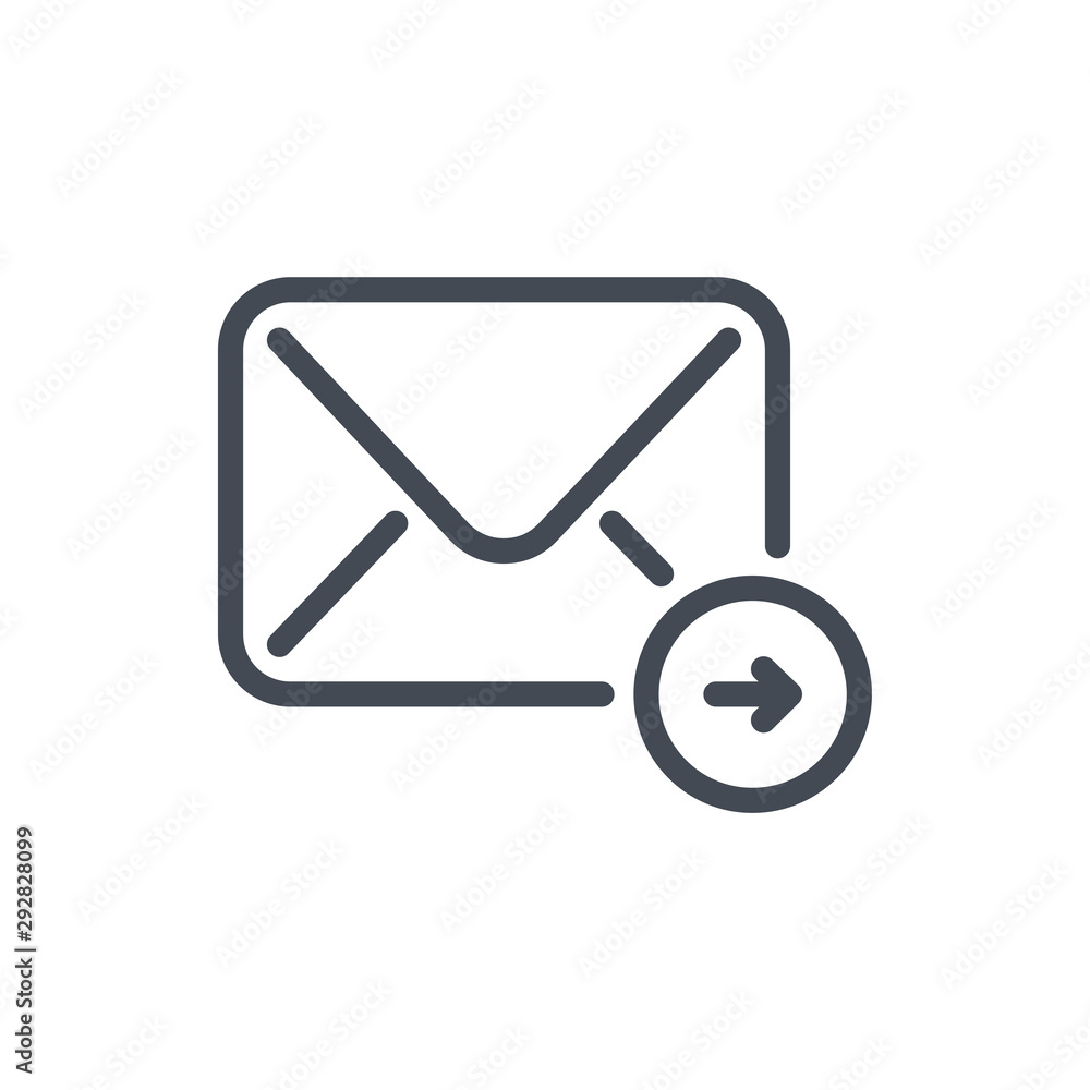 Mail auto forward line icon. Send email vector outline sign. Mail auto forward line icon. Send email vector outline sign.