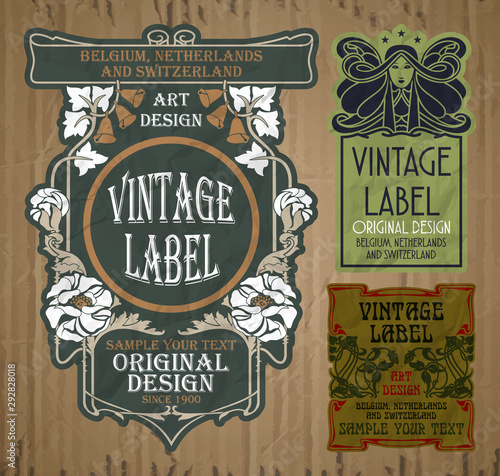 vector vintage items: cover Art Nouveau