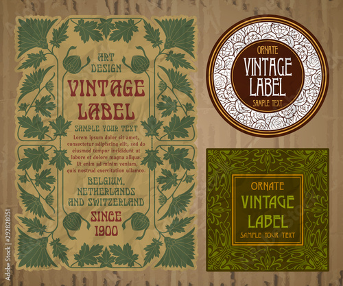 vector vintage items: cover Art Nouveau