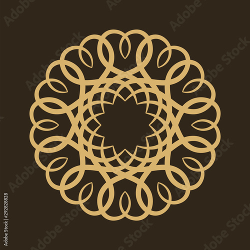 Circular ornament for design in oriental style. Vector illustration