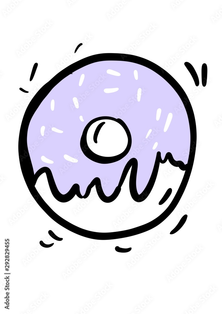 Doughnut icon in flat style, food collection for mobile concept.