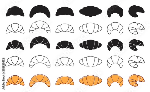 vector croissant icons