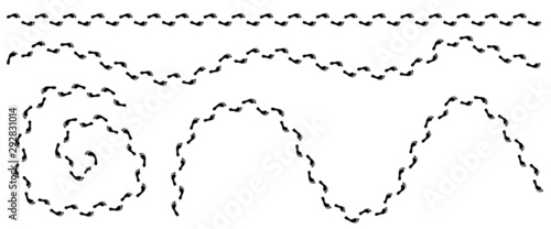 Track human footprints. Route steps sign. Bare feet footmark 