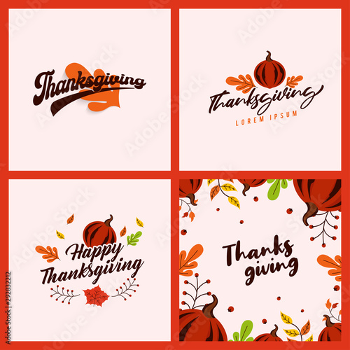 Happy thanksgiving background illustration vector. Thanksgiving web banner and greeting card vector