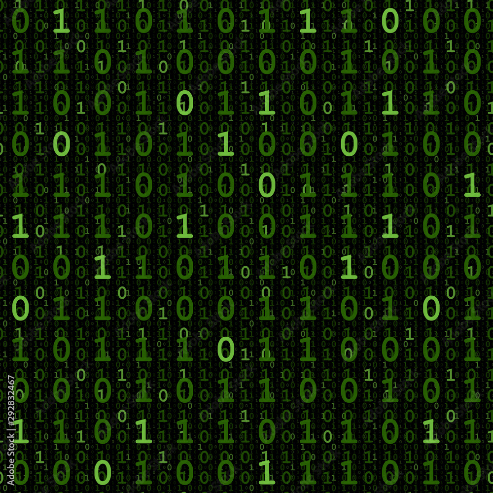 vector digital matrix. chlorine rifle green 0 1 numbers. dark repetitive  background vector seamless pattern. programming computer binary code.  technology concept. textile fabric swatch. wrapping paper Stock Vector |  Adobe Stock