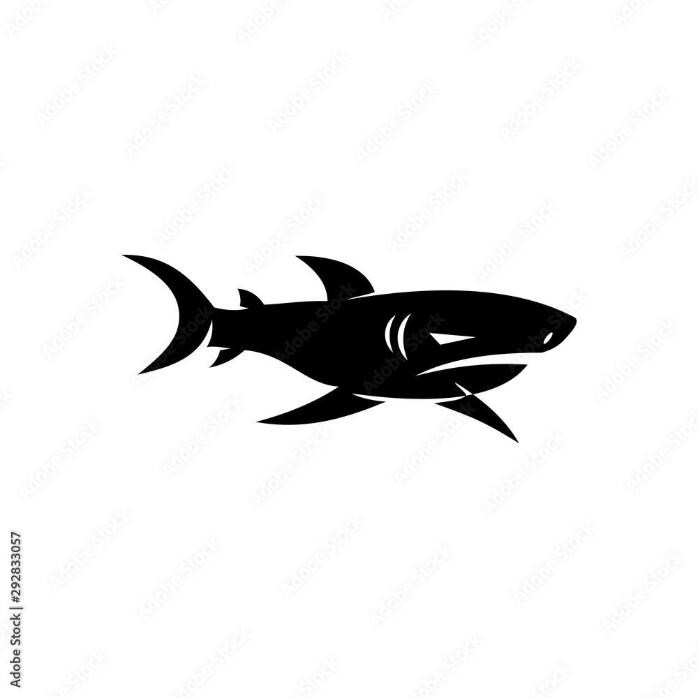 Obraz premium Shark logo design vector isolated Template