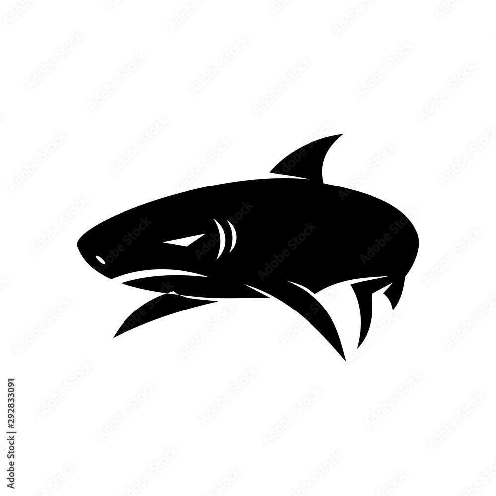 Fototapeta premium Shark logo design vector isolated with illustration template