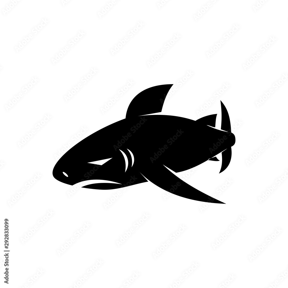 Fototapeta premium Shark Dangerous logo design vector isolated template