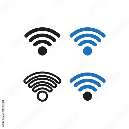 Four variants of the Wi-Fi logo. Simple vector illustration