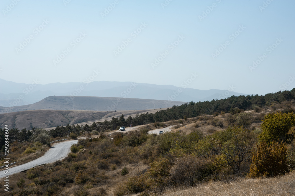 Mountains in Crimea. September. This place is located near the town of Sudak. Autumn in Crimea.  the city of Feodosiya. Russia. Ukraine.