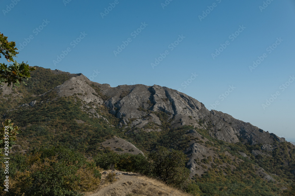 Mountains in Crimea. September. This place is located near the town of Sudak. Autumn in Crimea.  the city of Feodosiya. Russia. Ukraine.