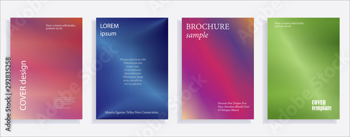 Minimalistic cover design templates. Set of layouts for covers of books  albums  notebooks  reports  magazines. Line halftone gradient effect  flat modern abstract design. Geometric mock-up texture