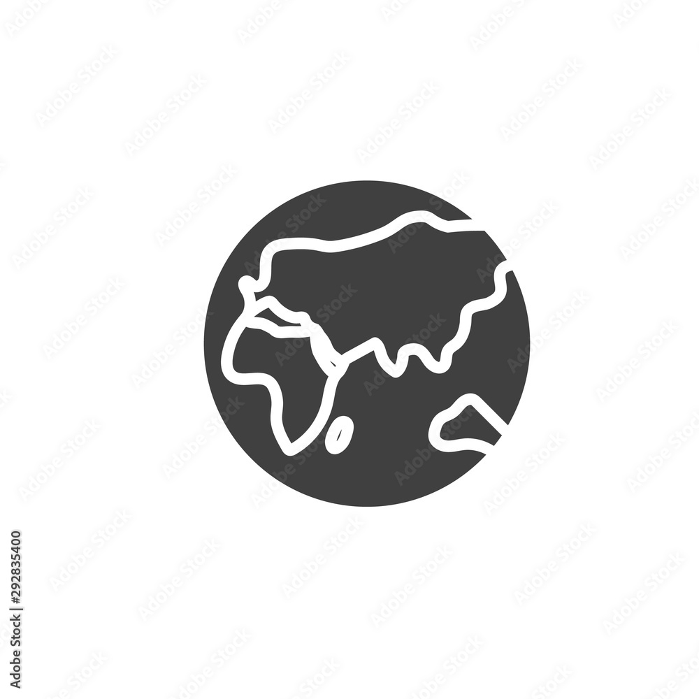 Earth globe vector icon. filled flat sign for mobile concept and web design. Planet Earth glyph icon. Symbol, logo illustration. Vector graphics Earth globe vector icon. filled flat sign for mobile concept and web design. Planet Earth glyph icon. Symbol, logo illustration. Vector graphics