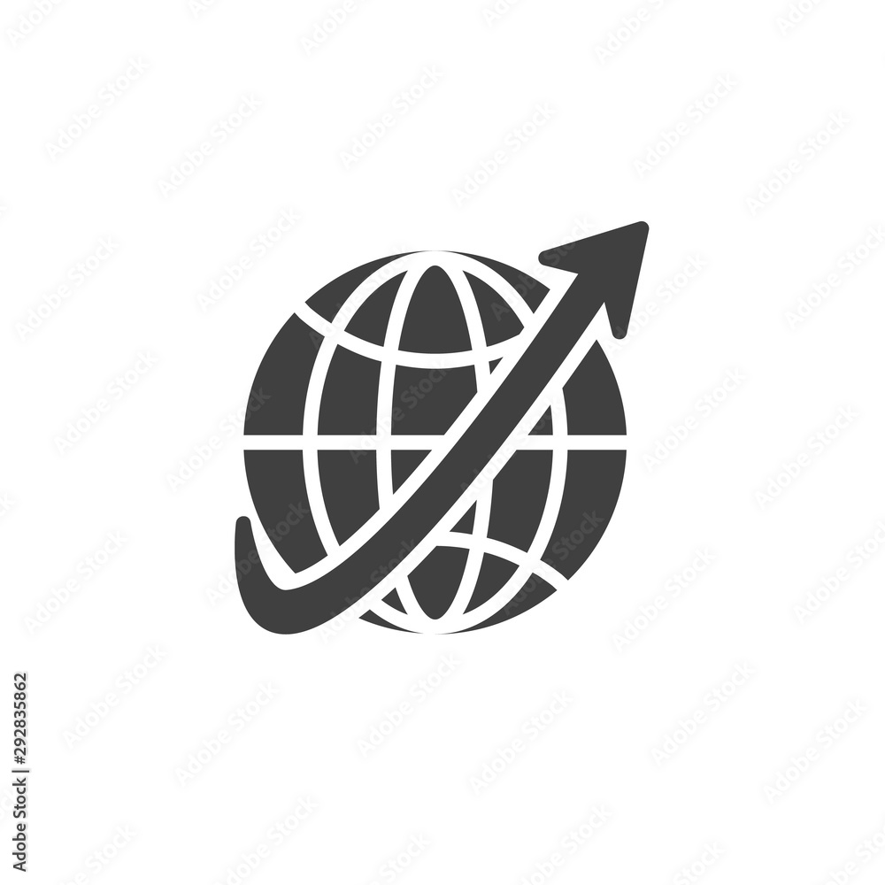 Worldwide vector icon. filled flat sign for mobile concept and web design. Globe grid and arrow glyph icon. Symbol, logo illustration. Vector graphics Worldwide vector icon. filled flat sign for mobile concept and web design. Globe grid and arrow glyph icon. Symbol, logo illustration. Vector graphics