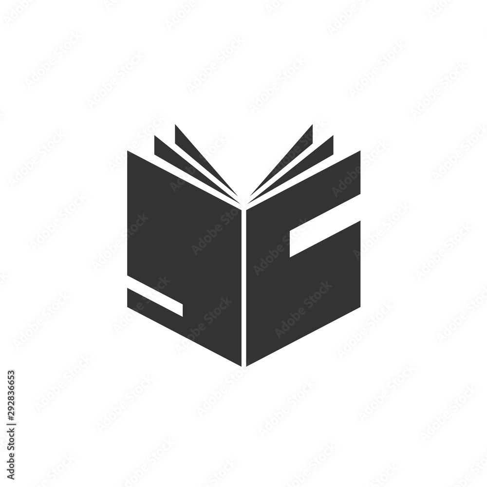 Book icon black on white background. vector Illustration. symbol logo web Book icon black on white background. vector Illustration. symbol logo web