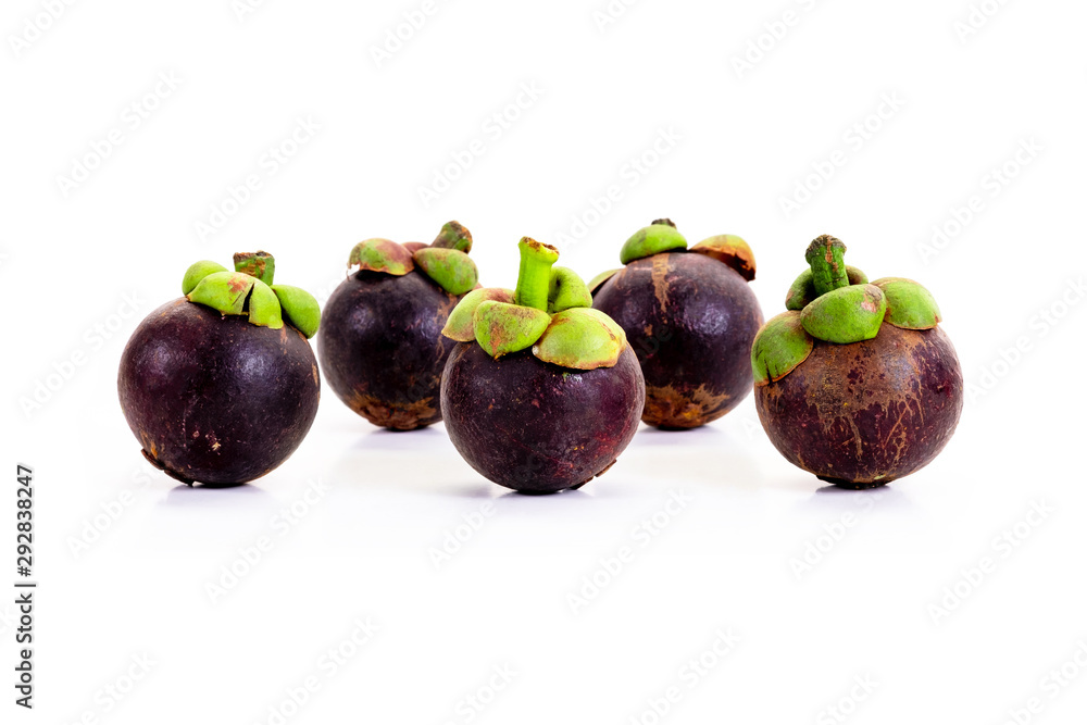 Mangosteen on white background. Queen of friuts. Mangosteen on white background. Queen of friuts.