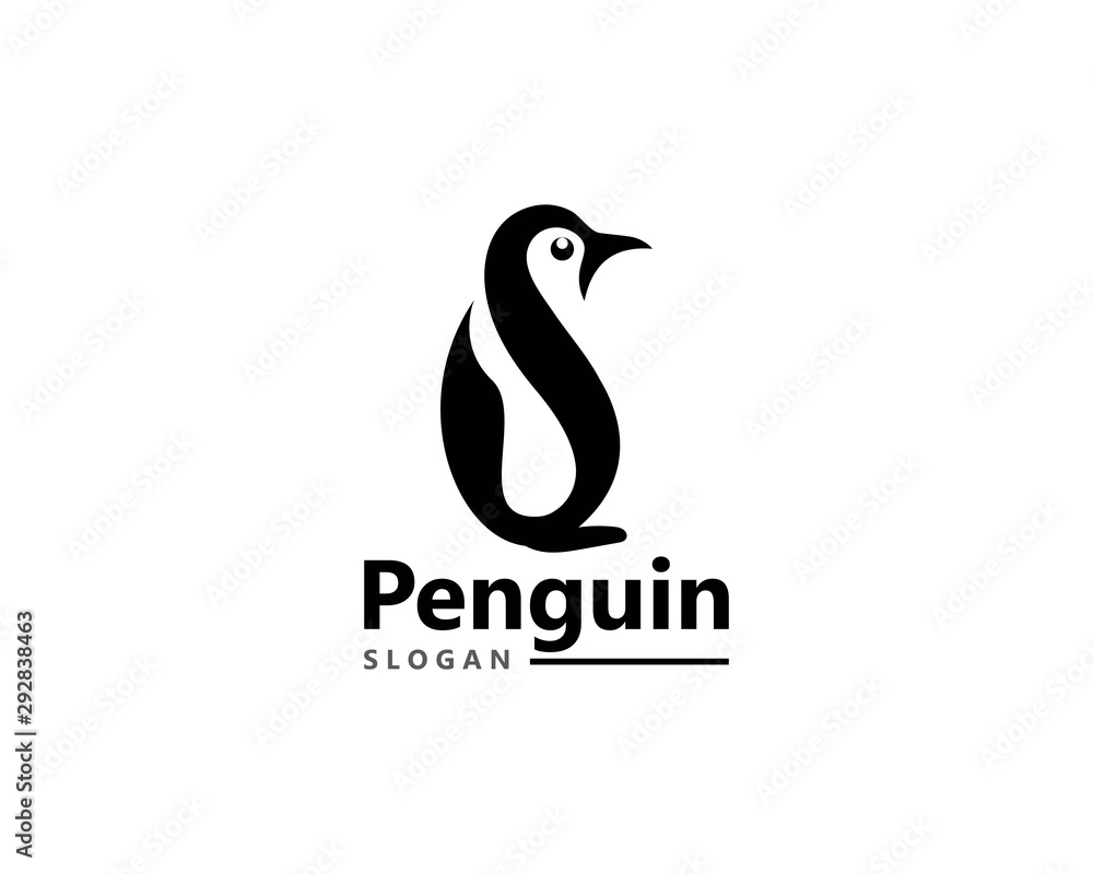 Obraz premium Penguin bird Logo Template vector icon illustration design