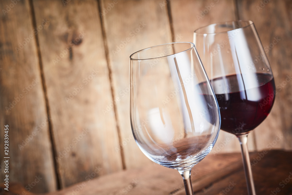 Two elegant glasses with red sherry Two elegant glasses with red sherry