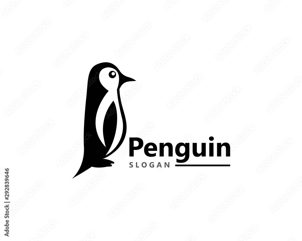 Obraz premium Penguin bird Logo Template vector icon illustration design
