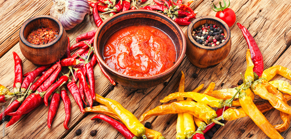 Fototapeta premium Chili sauce in bowl