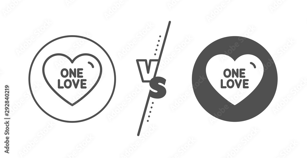 Sweet heart sign. Versus concept. One love line icon. Valentine day symbol. Line vs classic one love icon. Vector Sweet heart sign. Versus concept. One love line icon. Valentine day symbol. Line vs classic one love icon. Vector