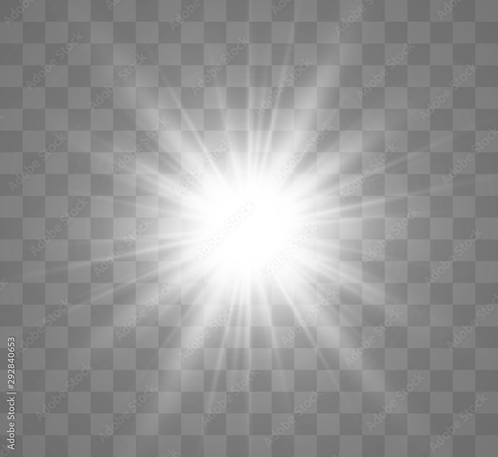 White beautiful light explodes with a transparent explosion. Vector, bright illustration for perfect effect with sparkles. Bright Star. Transparent shine of the gloss gradient, bright flash. White beautiful light explodes with a transparent explosion. Vector, bright illustration for perfect effect with sparkles. Bright Star. Transparent shine of the gloss gradient, bright flash.