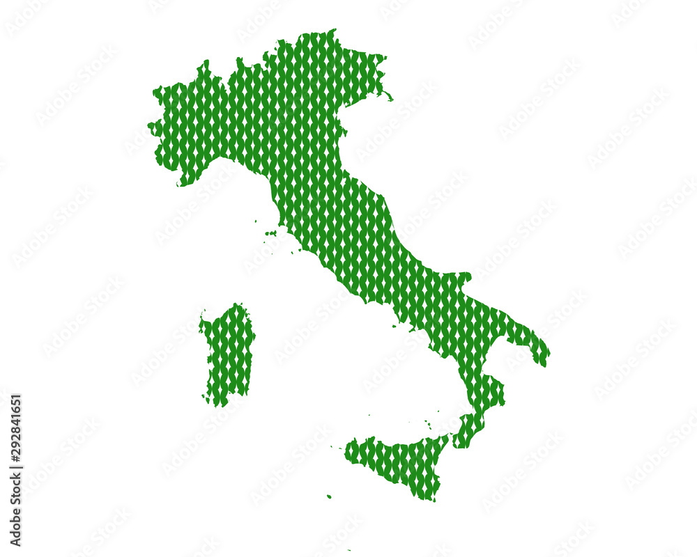 Karte von Italien in rechten Maschen