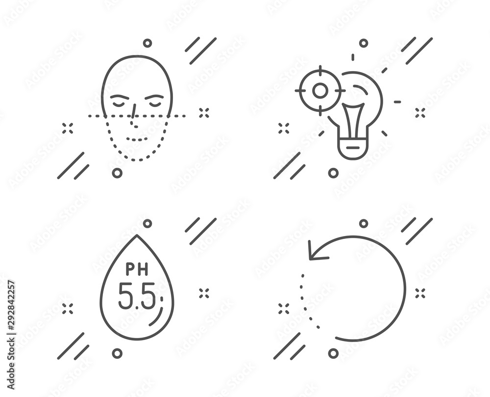 Seo idea, Ph neutral and Face recognition line icons set. Recovery data sign. Performance, Water, Faces biometrics. Backup info. Science set. Line seo idea outline icon. Vector Seo idea, Ph neutral and Face recognition line icons set. Recovery data sign. Performance, Water, Faces biometrics. Backup info. Science set. Line seo idea outline icon. Vector