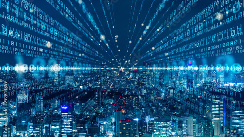 Fototapeta Naklejka Na Ścianę i Meble -  デジタルと都市