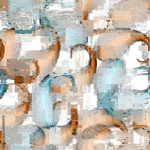 Vector image with imitation of grunge datamoshing texture.