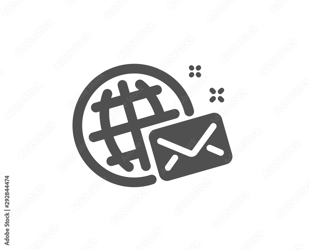 Web letter sign. World mail icon. Send message symbol. Classic flat style. Simple world mail icon. Vector Web letter sign. World mail icon. Send message symbol. Classic flat style. Simple world mail icon. Vector