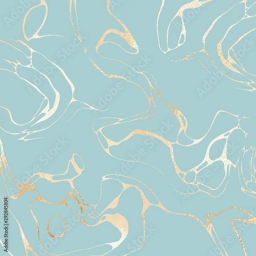Turquoise background with imitation of gold marble