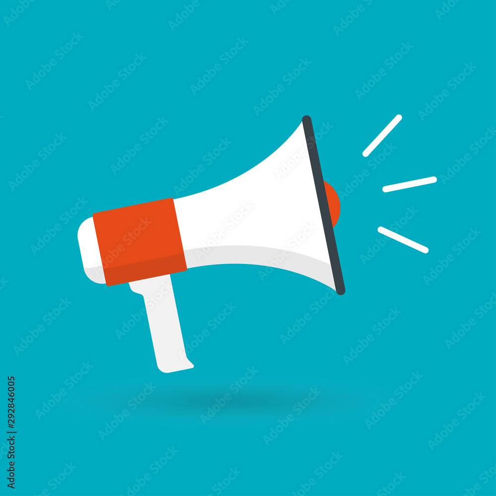 Megaphone icon. Loud speaker or bullhorn symbol. Vector illustration. Megaphone icon. Loud speaker or bullhorn symbol. Vector illustration.