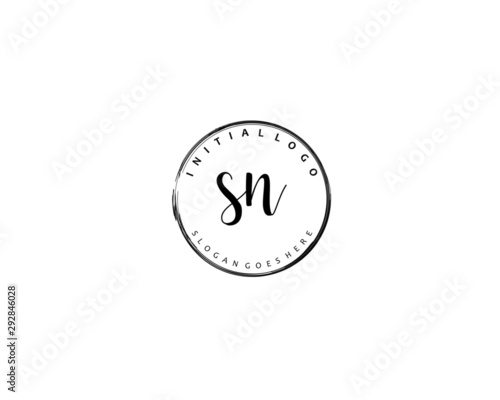 SN Initial handwriting logo vector