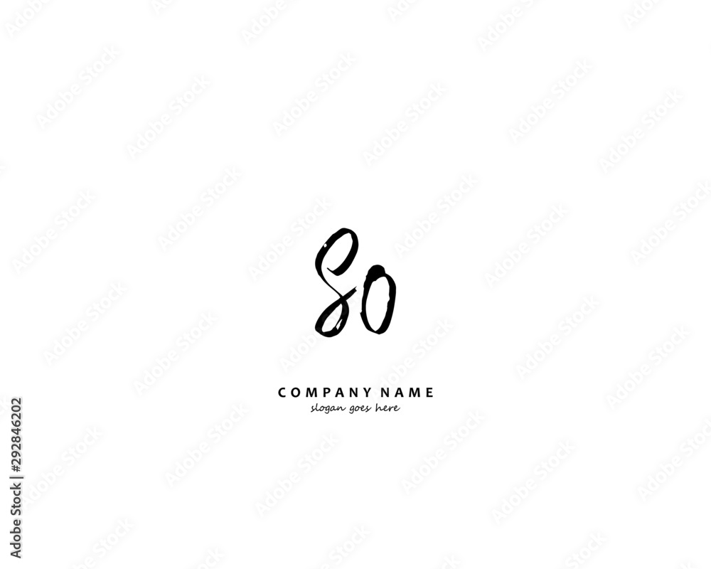SO Initial handwriting logo vector SO Initial handwriting logo vector