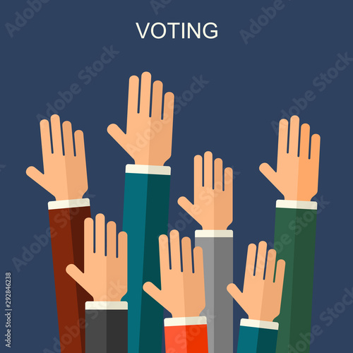 Elections and voting concept vector flat style background. Illustration for political campaign flyer, leaflets and websites.