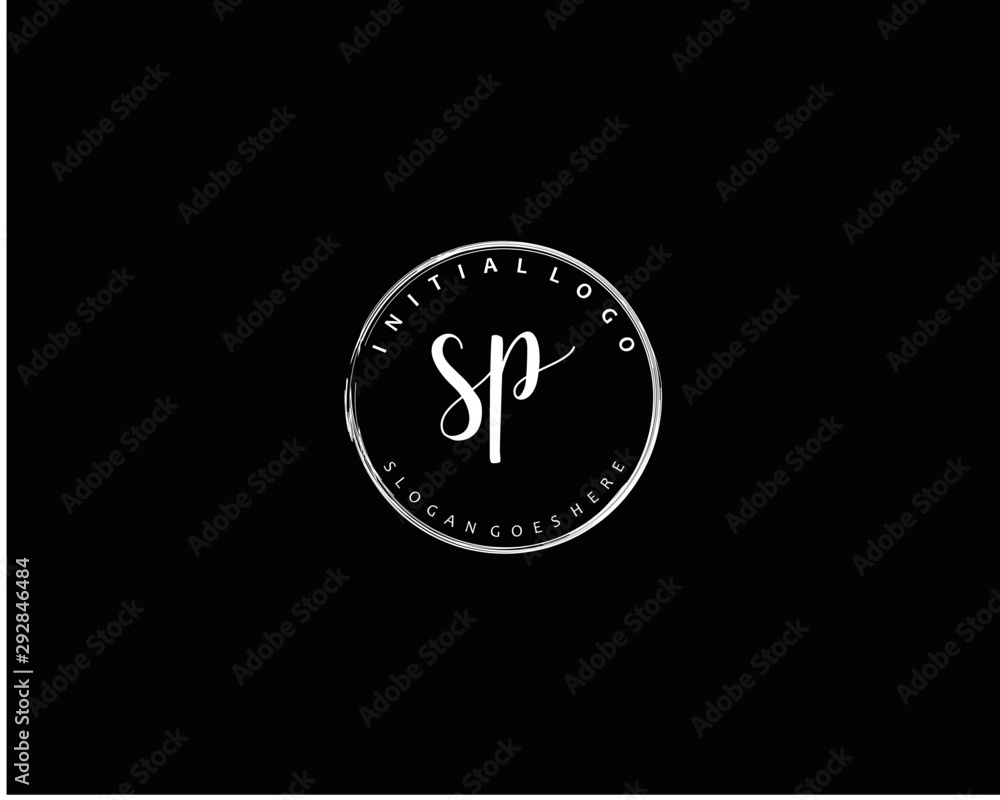 SP Initial handwriting logo vector SP Initial handwriting logo vector