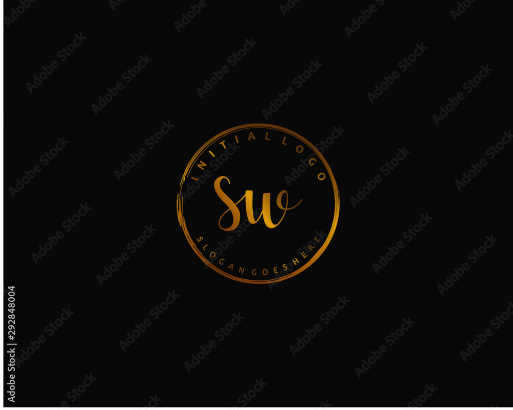SW Initial handwriting logo vector