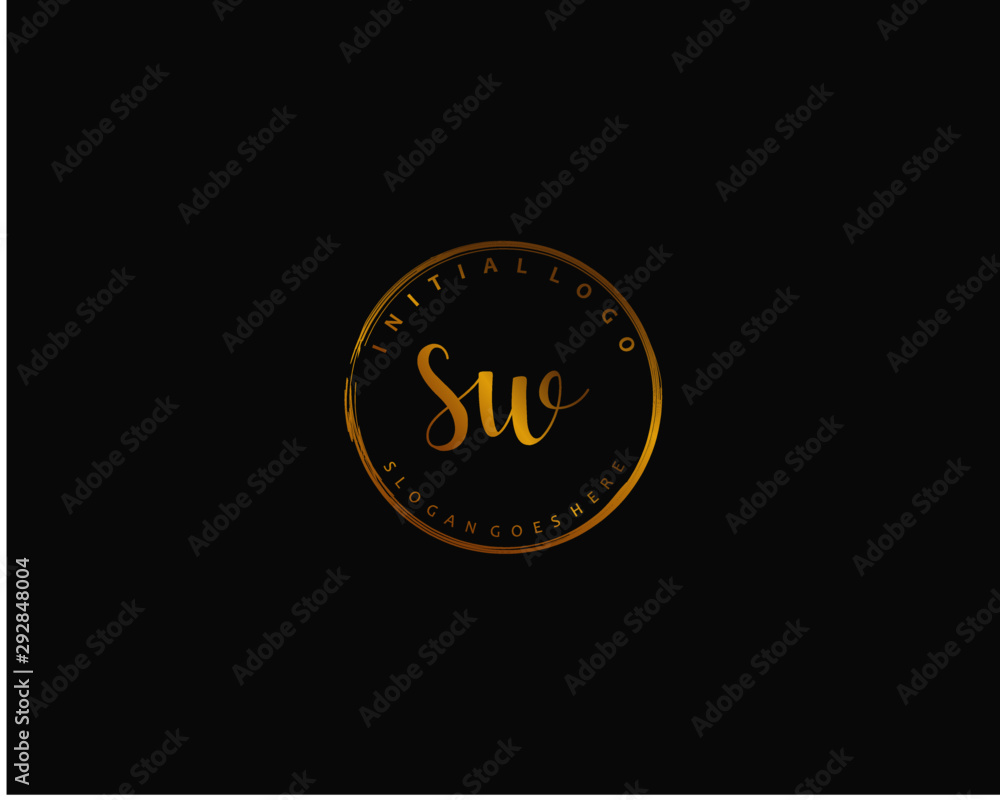 SW Initial handwriting logo vector SW Initial handwriting logo vector