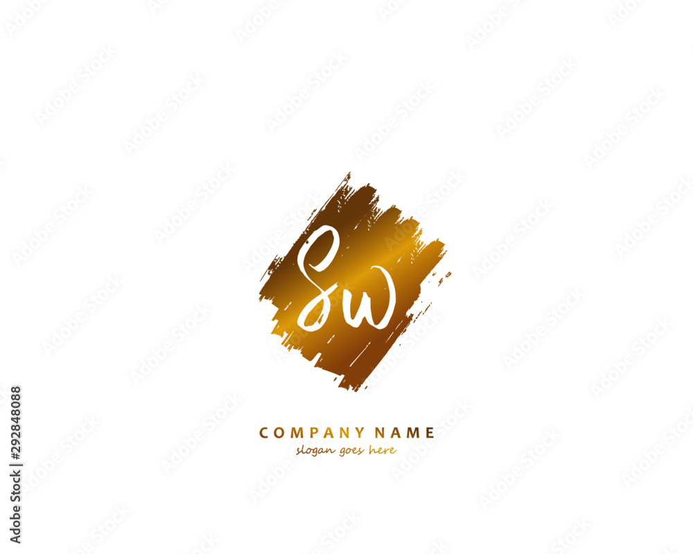 SW Initial handwriting logo vector